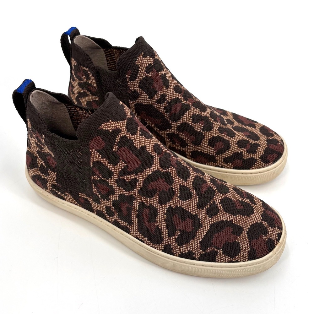Rothy's‎ Leopard Animal Print High Top Knit Slip On Sneakers Size 9